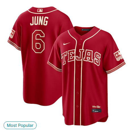 Men Texas Rangers #6 Jung red Nike 2026 MLB City Connect Jersey->youth mlb jersey->Youth Jersey